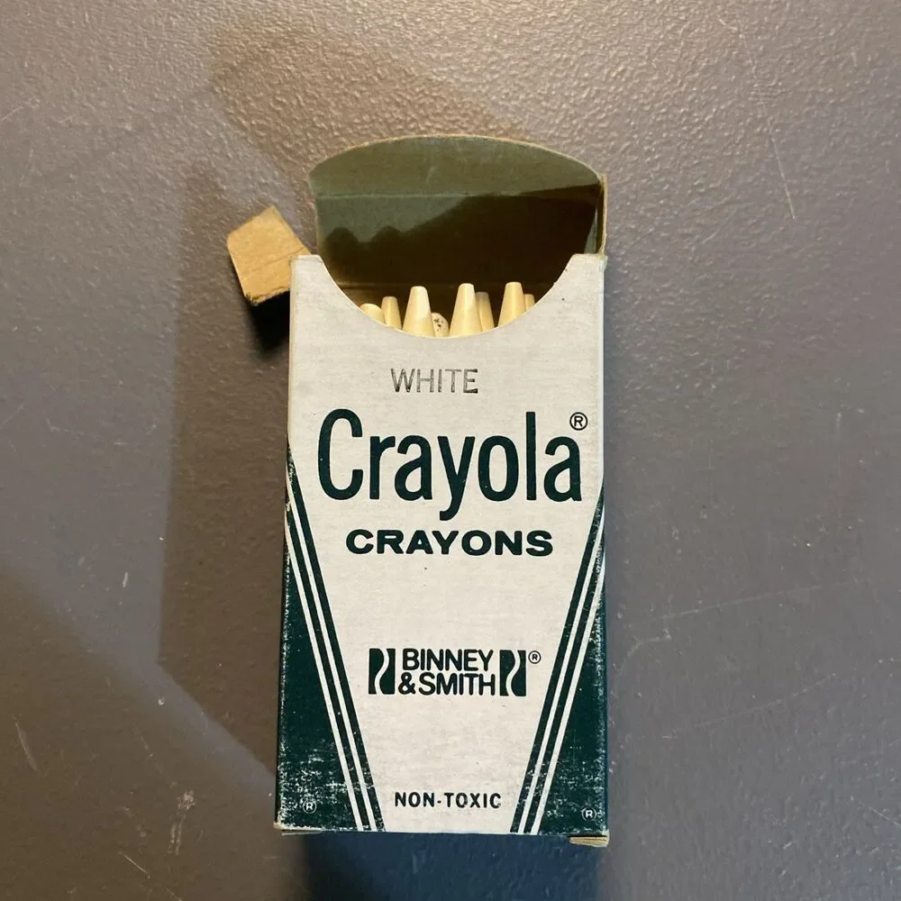Lot 5 Vintage Crayola Binney Smith No 836 Bulk Crayons White Brown Gray Peach